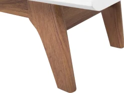 Movel De Tv Com 1 Gaveta E 5 Prateleiras Em Madeira Escura E Branco Detroit