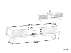 Movel De Tv Com 1 Gaveta E 5 Prateleiras Em Madeira Escura E Branco Detroit