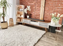 Movel De Tv Com 1 Gaveta E 5 Prateleiras Em Madeira Escura E Branco Detroit