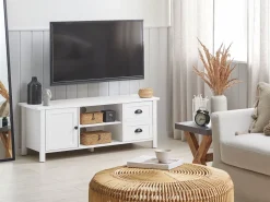 Movel De Tv Com 2 Gavetas E 2 Portas Branco Honolulu