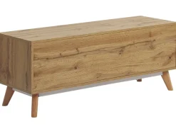 Movel De Tv Com 4 Gavetas E 2 Prateleiras Em Madeira Clara Florida