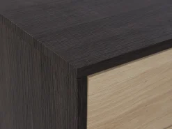 Movel De Tv Com 4 Gavetas E 2 Prateleiras Em Madeira Escura Maine