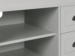 Movel De Tv Com 2 Gavetas E 2 Portas Cinzento Claro Honolulu