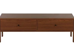 Movel De Tv Com 2 Gavetas Em Madeira Escura Corina