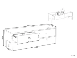Movel De Tv Com 2 Gavetas Em Madeira Escura Corina
