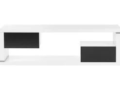 Movel De Tv Com 2 Gavetas Branco E Preto Spokan