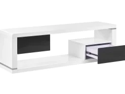 Movel De Tv Com 2 Gavetas Branco E Preto Spokan