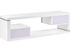 Movel De Tv Com 2 Gavetas Branco E Preto Spokan