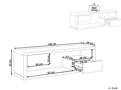 Movel De Tv Com 2 Gavetas Branco E Preto Spokan
