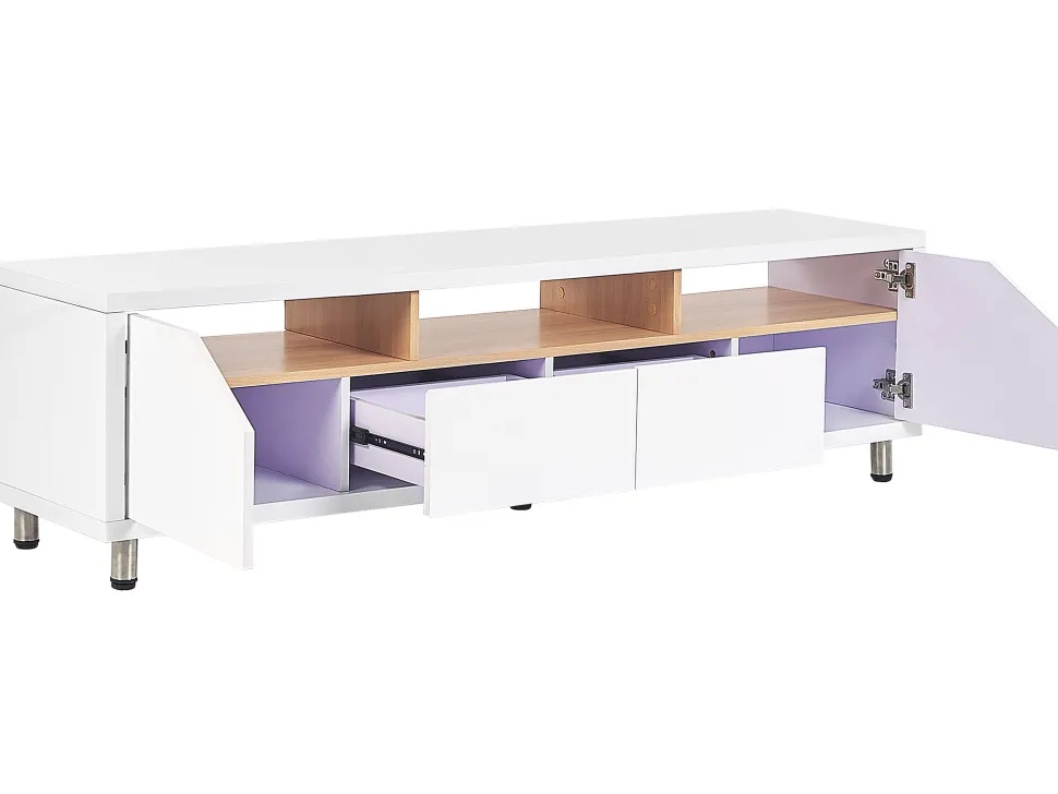 Movel De Tv Com 2 Gavetas E 2 Portas Branco Cinci