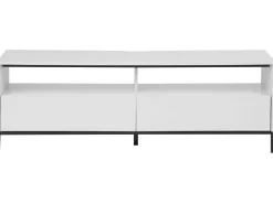 Movel De Tv Com 2 Gavetas E Iluminação Led Em Branco Sydney