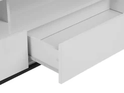 Movel De Tv Com 2 Gavetas E Iluminação Led Em Branco Sydney