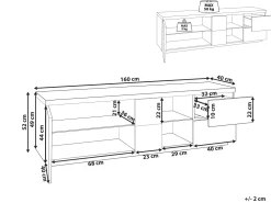 Movel De Tv Com 2 Gavetas E 1 Porta Em Madeira Clara E Branco Farada
