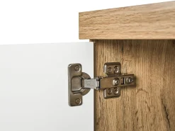 Movel De Tv Com 2 Gavetas E 1 Porta Em Madeira Clara E Branco Farada