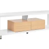 Movel De Tv Com 2 Gavetas Branco E Cor De Madeira Clara Knox