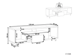Movel De Tv Com 2 Gavetas Branco E Cor De Madeira Clara Knox