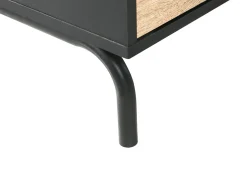 Movel De Tv Com 1 Gavetas E 2 Portas Em Preto E Madeira Clara Arkley