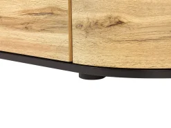 Movel De Tv Com 2 Gavetas E 2 Portas Em Madeira Clara E Preto Jerome