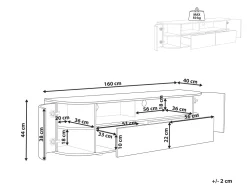 Movel De Tv Com 2 Gavetas E 2 Portas Em Madeira Clara E Preto Jerome
