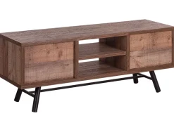 Movel De Tv Com 4 Gavetas E 2 Prateleiras Em Madeira Clara Atlanta