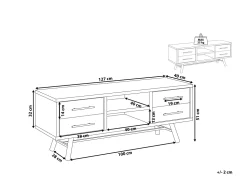 Movel De Tv Com 4 Gavetas E 2 Prateleiras Em Madeira Clara Atlanta
