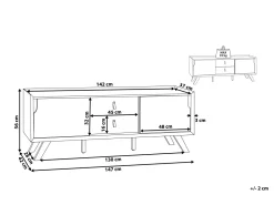 Movel De Tv Com 2 Gavetas E 2 Portas Em Madeira Clara E Branca Acton