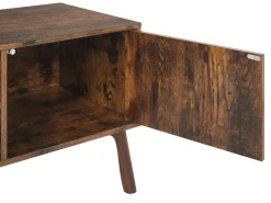 Movel De Tv Com 1 Porta E 2 Prateleiras Em Madeira Escura Vanler