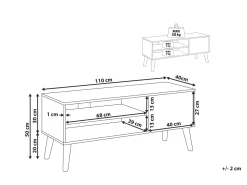 Movel De Tv Com 1 Porta E 2 Prateleiras Em Madeira Escura Vanler