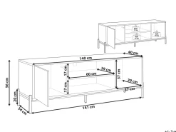 Movel De Tv Com 1 Porta Em Madeira Clara E Cinzenta Moines