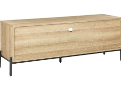 Movel De Tv Com 1 Porta Em Madeira Clara E Cinzenta Moines