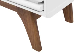 Movel De Tv Com 1 Porta Em Branco E Madeira Escura Toledo