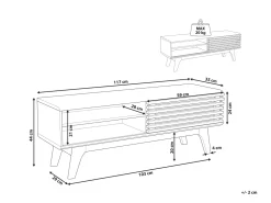 Movel De Tv Com 1 Porta Em Branco E Madeira Escura Toledo