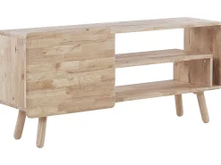 Movel De Tv Com 1 Porta Em Madeira Clara De Seringueira Westfield