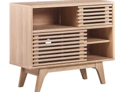 Movel De Tv Com 2 Portas Cor De Madeira Clara Cleveland