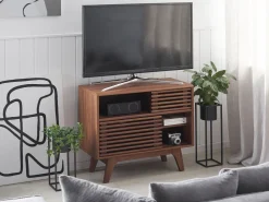 Movel De Tv Com 2 Portas Cor De Madeira Escura Cleveland