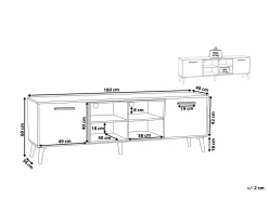 Movel De Tv Com 2 Portas E 4 Prateleiras Em Madeira Clara E Branca Alloa