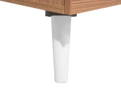 Movel De Tv Com 2 Portas E 4 Prateleiras Em Madeira Clara E Branca Alloa