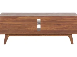 Movel De Tv Com 2 Portas E 2 Prateleiras Em Branco E Cor De Madeira Clara Rochester