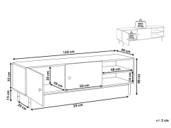 Movel De Tv Com 2 Portas E 2 Prateleiras Em Madeira Clara E Preta Abilen