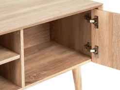 Movel De Tv Com 2 Portas E 2 Prateleiras Em Madeira Clara Franklin