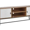 Movel De Tv Com 2 Portas E 2 Prateleiras Em Madeira Clara E Branco Nueva