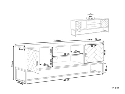 Movel De Tv Com 2 Portas E 2 Prateleiras Em Madeira Clara E Branco Nueva