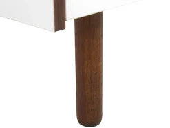 Movel De Tv Com 2 Portas E 2 Prateleiras Branco E Cor De Madeira Escura Madera