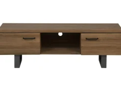 Movel De Tv Com 2 Portas Em Madeira Escura Timber