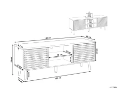 Movel De Tv Com 2 Portas E 2 Prateleira Em Madeira Escura Perth