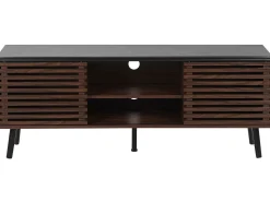 Movel De Tv Com 2 Portas E 2 Prateleira Em Madeira Escura Perth