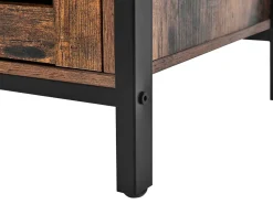 Movel De Tv Com 2 Portas E 2 Prateleiras Em Madeira Escura Vilseck