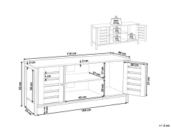 Movel De Tv Com 2 Portas E 2 Prateleiras Em Madeira Escura Vilseck