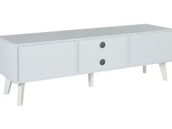 Movel De Tv Com 2 Portas E 2 Prateleiras Em Creme E Branco Parton