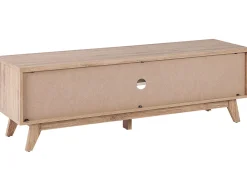 Movel De Tv Com 2 Portas E 2 Prateleiras Em Madeira Clara Prescot